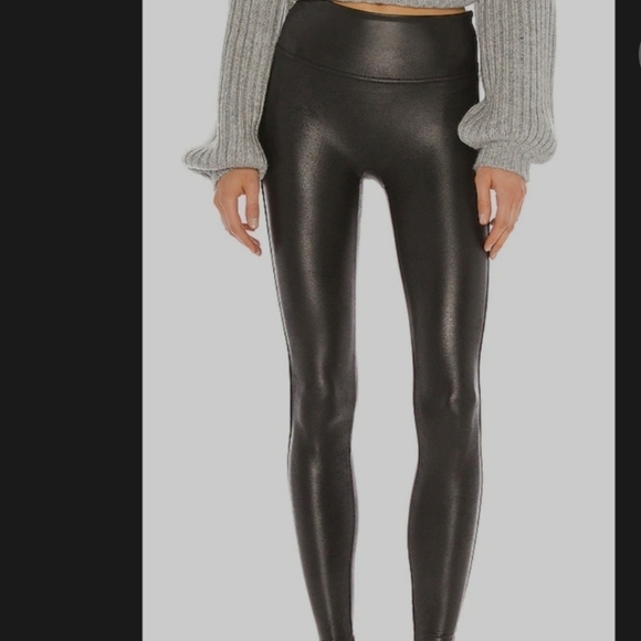 Spanx faux leather black leggings size small - Picture 1 of 6